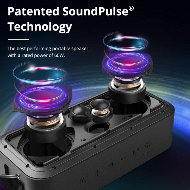 - Loa Bluetooth Tronsmart Element Force Pro phiên bản nâng cấp công suất 60W, pin khủng nghe nhạc trong 13H