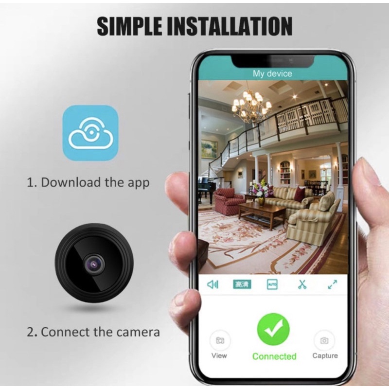 Máy Quay An Ninh Ẩn Không Dây 1080P HD A9 DVR P2P Kết Nối wifi Với Điện Thoại