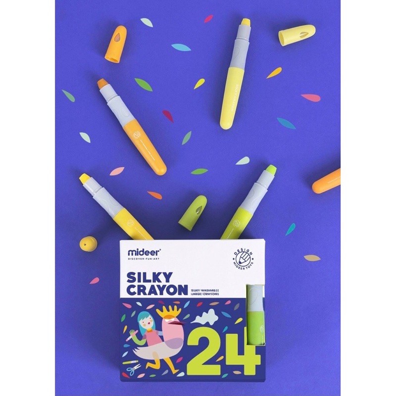 Bút sáp Silky crayon của Mideer- dòng bút sáp An toàn cho bé