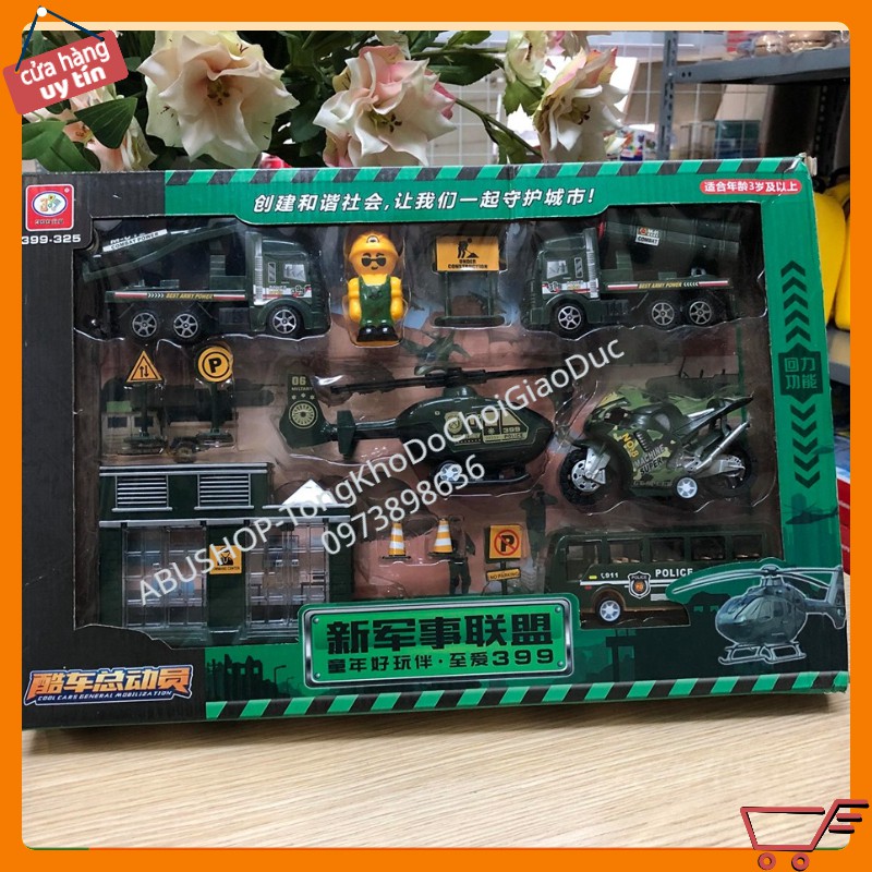 Đồ chơi ô tô mô hình chạy đà màu xanh - Xe mô hình đồ chơi cho bé, Hộp có quai xách thiết thực