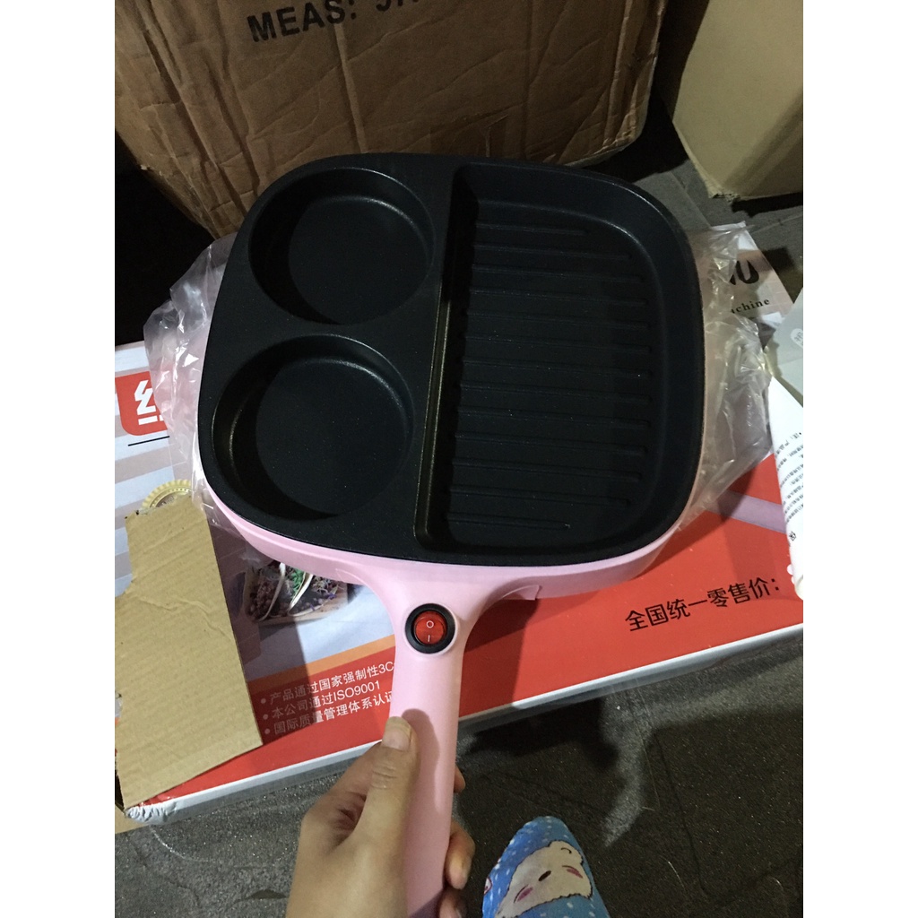 Chảo điện 3 ngăn chống dính cao cấp,chiên xào nướng đa năng