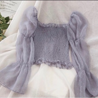 Trễ vai tay bồng Croptop 💕