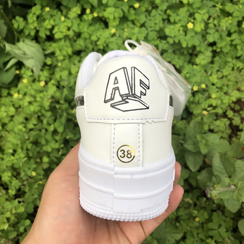 [ bin giày chất ]Giày thể thao Trắng vệt đen Air Force 1, Af1 white black bản trung Full Box Bill hót nhất 2022