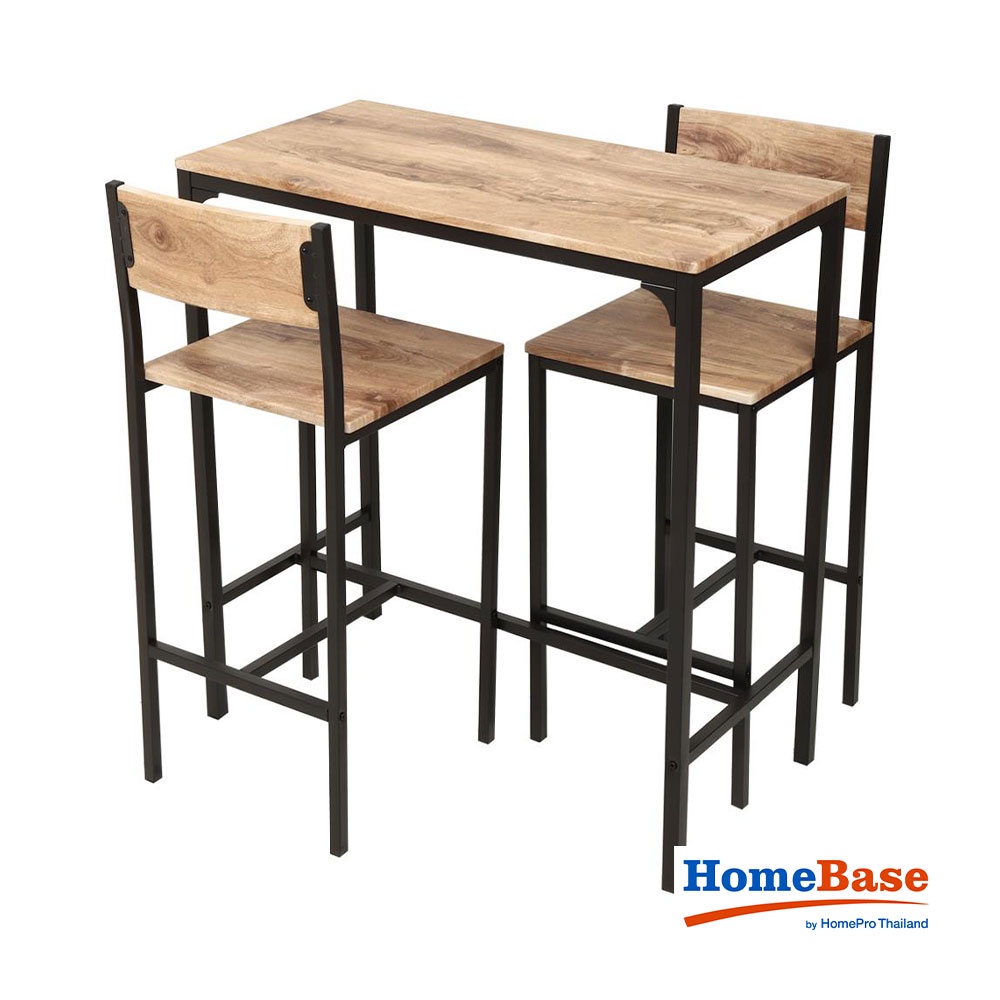 HomeBase FURDINI Bộ bàn ăn 2 cái ghế bằng MDF khung thép