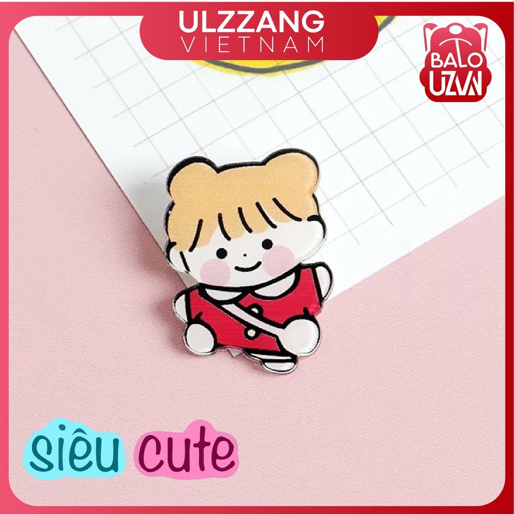 Sticker gắn balo ulzzang sinh viên, huy hiệu cài cặp học sinh, ghim cài phụ kiện ba lô, túi, mũ, nón hoạt hình dễ thương