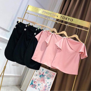 sét áo lụa sần - chân váy umi hàn