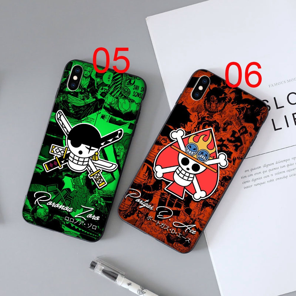 Ốp điện thoại mềm màu đen hình logo One Piece độc đáo cho iPhone 5 5s 6 6s Plus 7 8 SE