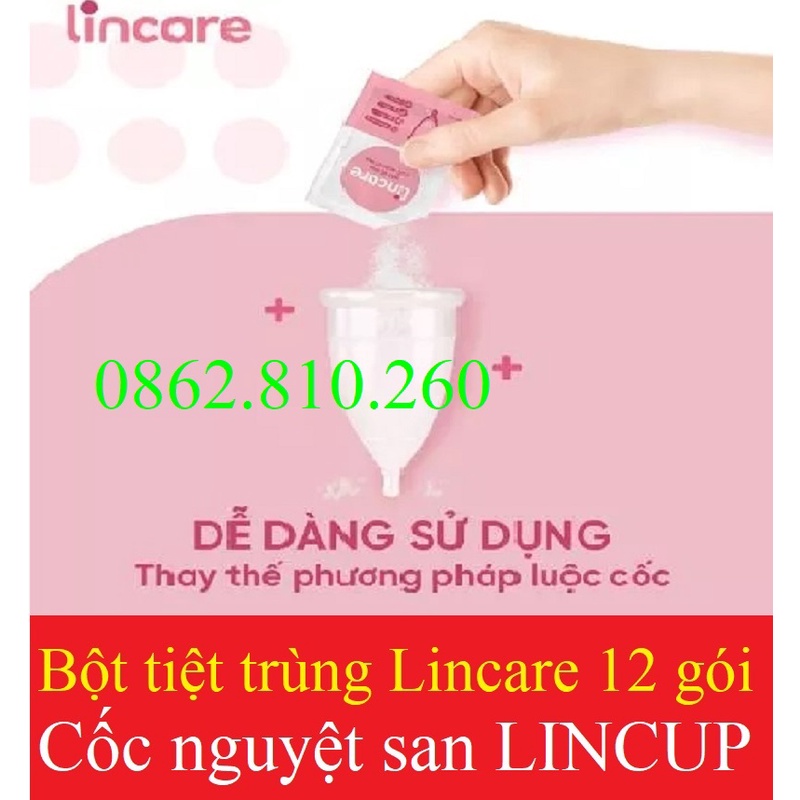 [ LẺ 1 GÓI ] Bột tiệt trùng cốc nguyệt san Lincare (LINCUP)