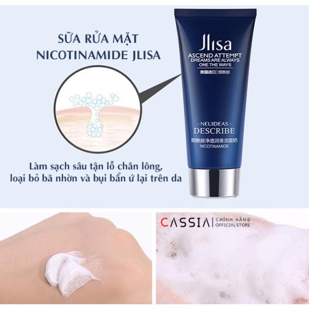 Sữa rửa mặt axit amino siêu sạch, Sữa rửa mặt da mụn giúp trắng da làm sạch bã nhờn, Dưỡng ẩm mềm mị