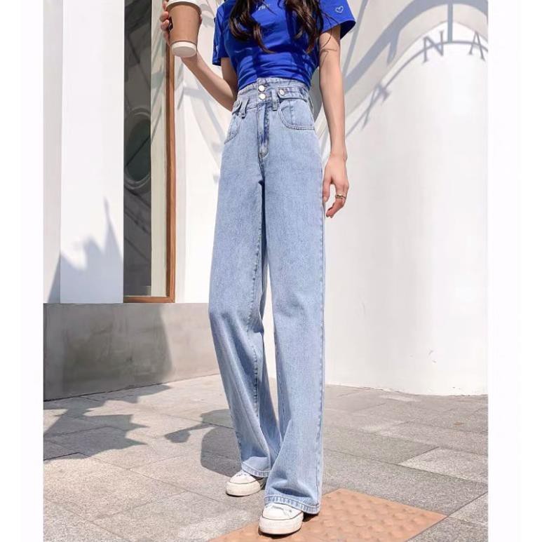 Quần jean nữ SIMPLE dáng suông rộng cao cấp | BigBuy360 - bigbuy360.vn