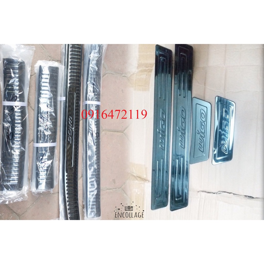 Bộ nẹp bước chân Titan Trong + Ngoài cho Xe Toyota Wigo đời 2018 đến 2021