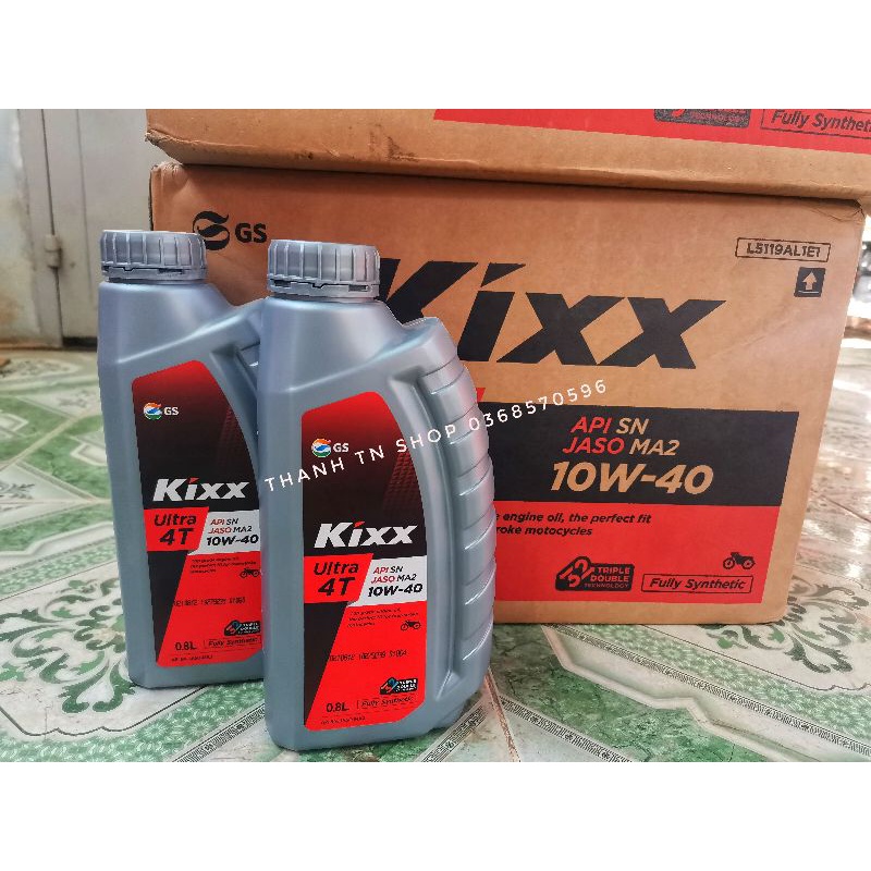 [Mã LIFEXANH03 giảm 10% đơn 500K] 1 thùng Kixx Ultra 10w40 800ml 1 lít tổng hợp 100% (12 chai)