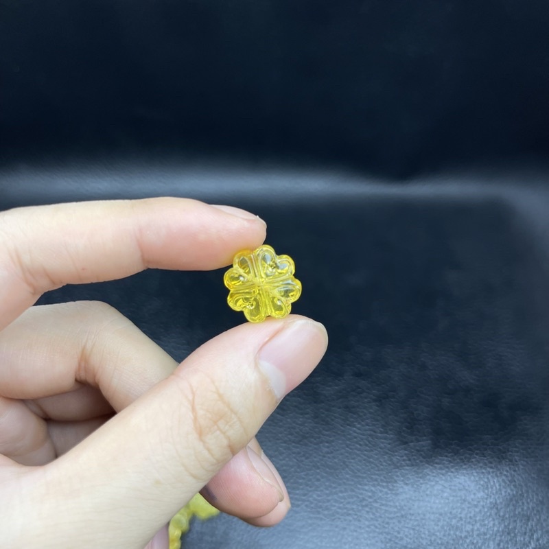 Cỏ 4 lá hổphách - dùng mix vòng tay, tết dây, vòng đá, dây cáp ☯ Hợp Ngũ Mệnh ☯ Hộ Thân, Bình An, Tài Lộc, May Mắn