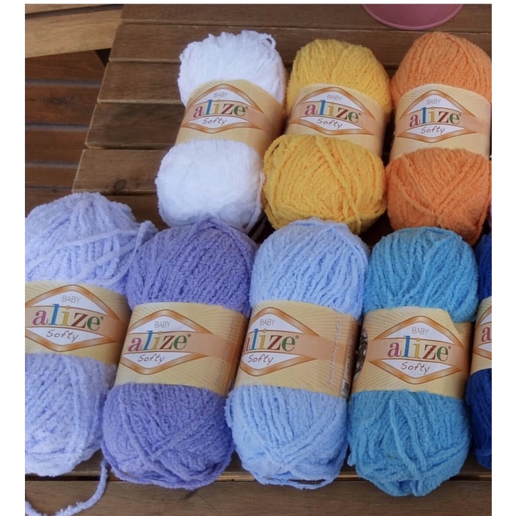 Len BÔNG XÙ mềm, nhẹ Alize baby softy đan quần áo thu đông cho bé 50gr/cuộn