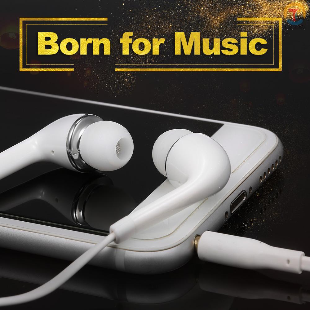 3.5mm Wired Headphones Headset In-Ear Earbuds Soft Silicone Music Earphones for PC Laptop Tablet Smartphone Hands-free with Microphone In-line Control
