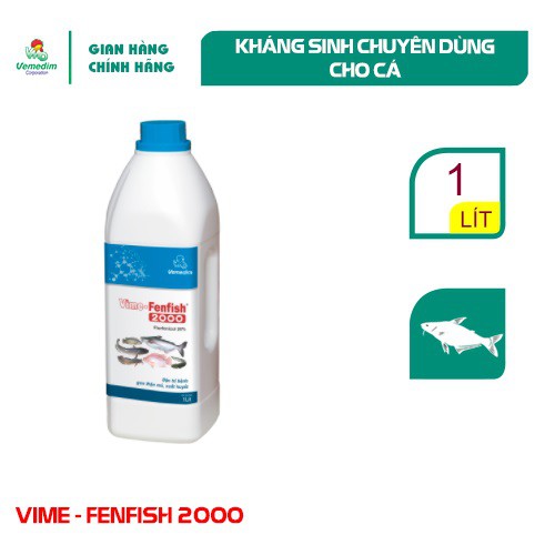 Vemedim Vime-fenfish 2000 kháng sinh chuyên dùng cho cá tra, cá basa, chai 1lit