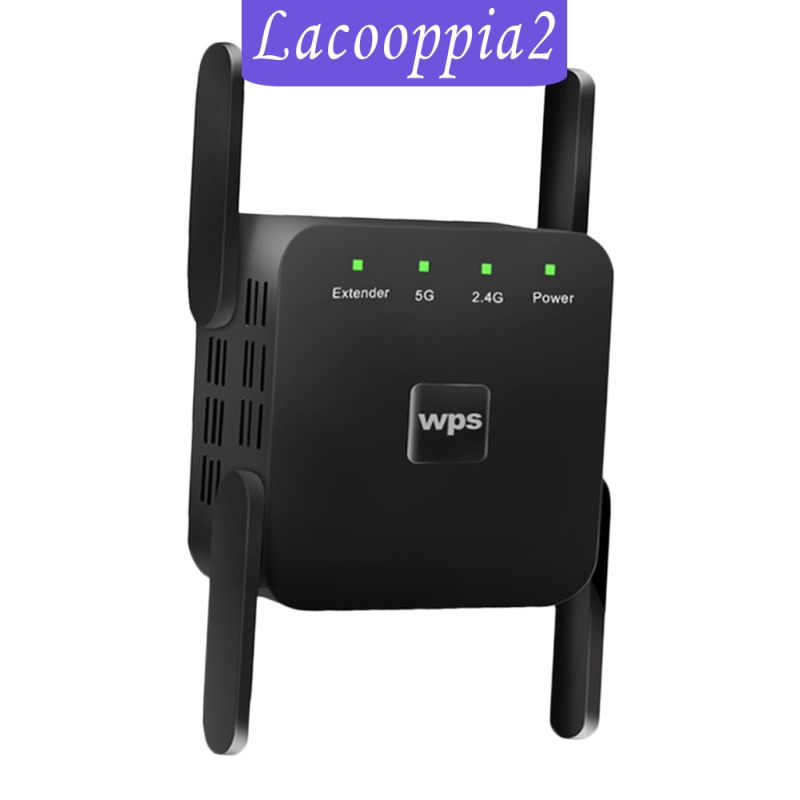 [LACOOPPIA2]1200Mbps 2.4G 5G Wireless Wifi Repeater 4 Antenna Signal Booster US Plug