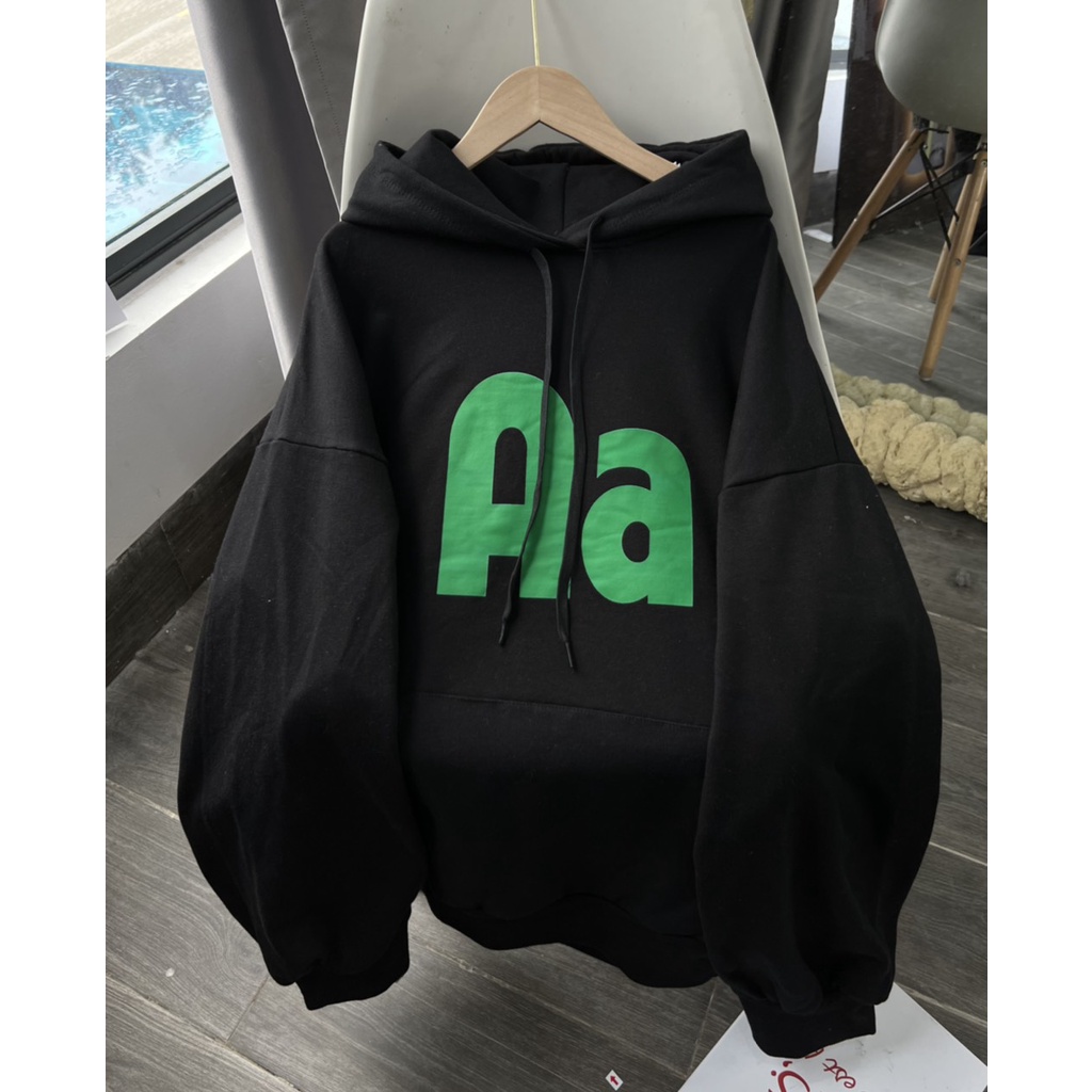 Áo Hoodie Chữ AA PEONYB Unisex [FREESHIP]  Nỉ form rộng tay bồng kiểu dáng đường phố 3158 thun dài basic hàn quốc đẹp