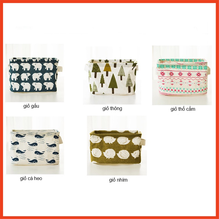 Giỏ vải đựng đồ, sọt vải vintage loại dày [GIÁ SỈ]