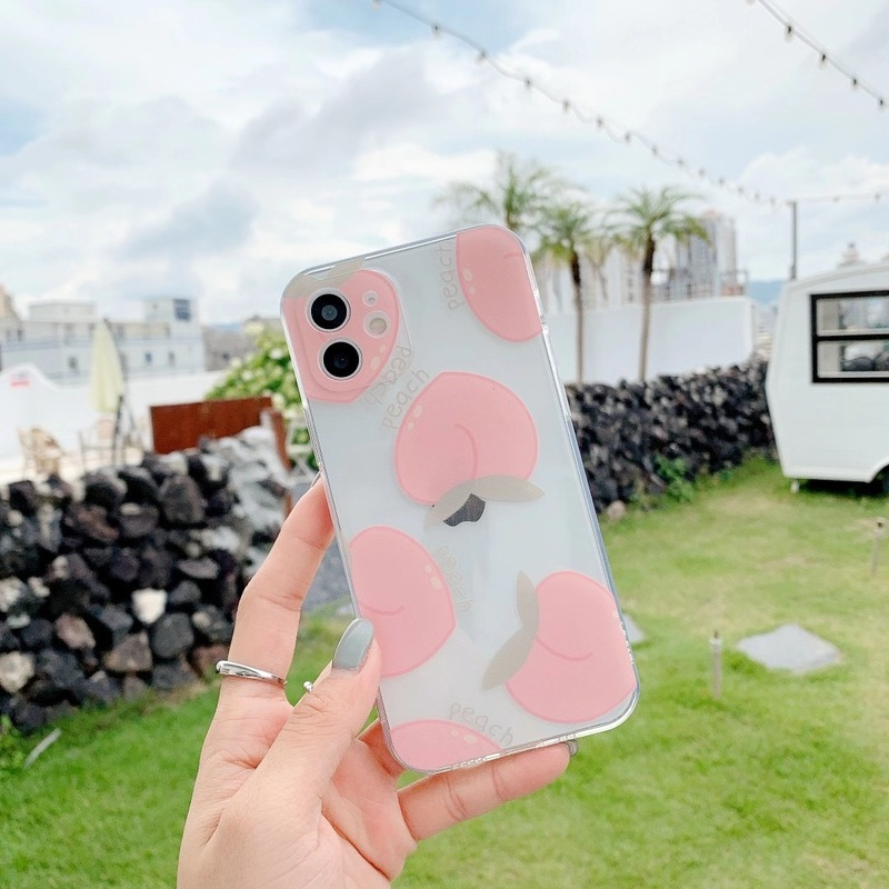 Ốp Lưng Tpu Mềm Trong Suốt In Hình Quả Đào Cho Iphone 12 11 Pro Max 12 Mini Se X Xr Xs Max 8 7 Plus | BigBuy360 - bigbuy360.vn