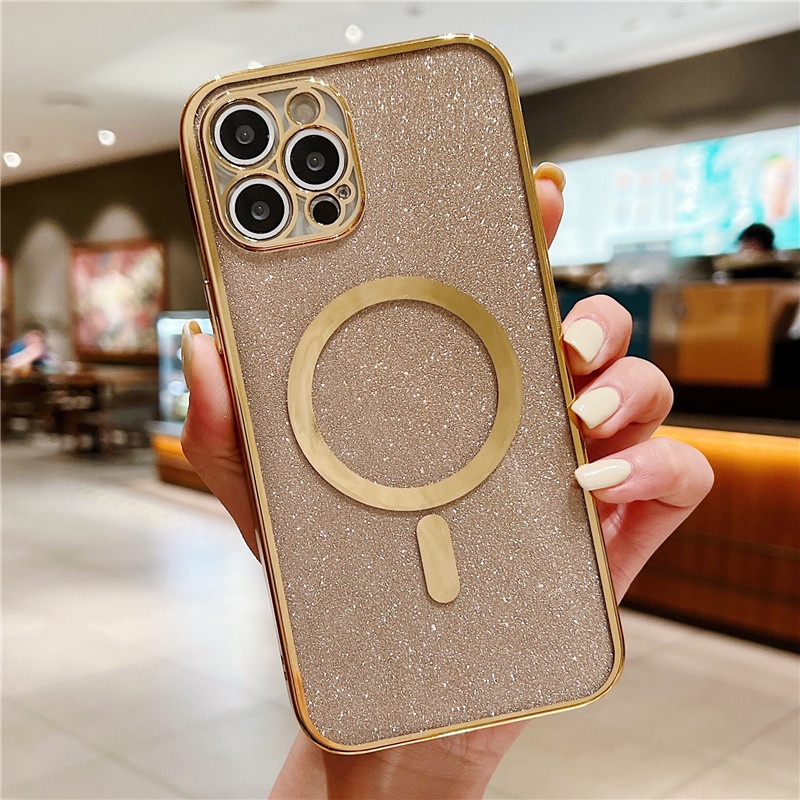 Ốp Điện Thoại Mềm Mạ Vàng/Bạc 6D Sang Trọng Cho Iphone 13 12 11 Pro MAX XR X XS MAX