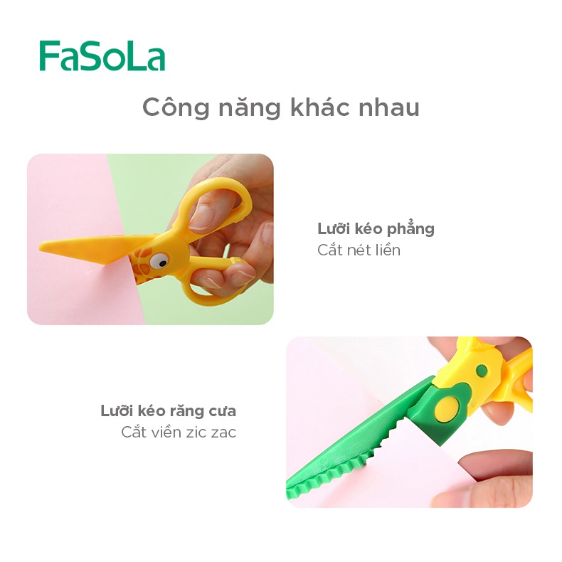 Bộ 2 kéo nhựa học sinh siêu iu FASOLA FSLDZ-078