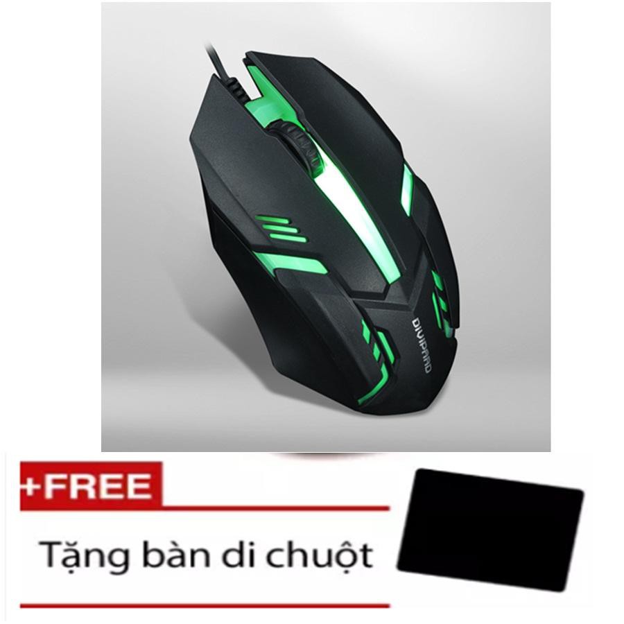 Chuột chơi game có dây đèn led + Tặng bàn di chuột