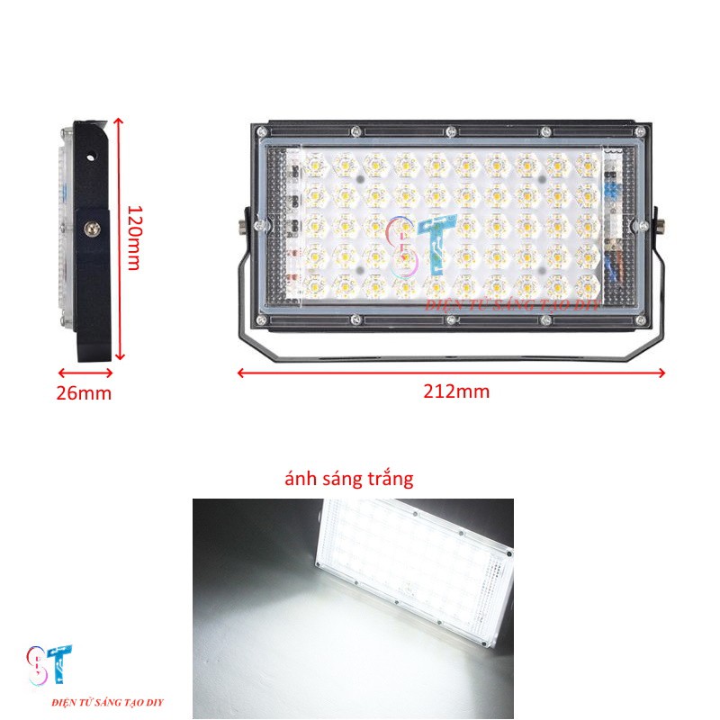 Đèn LED Ngoài Trời 12V 50W chống nước IP65 Sáng trắng