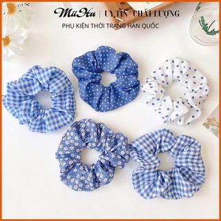 ĐỒ BUỘC TÓC SCRUNCHIES NỮ TONE XANH