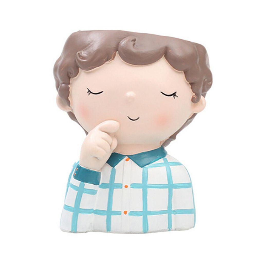 YIYU Chậu Cây Mini Bằng Resin Sáng Tạo Giá Đỡ