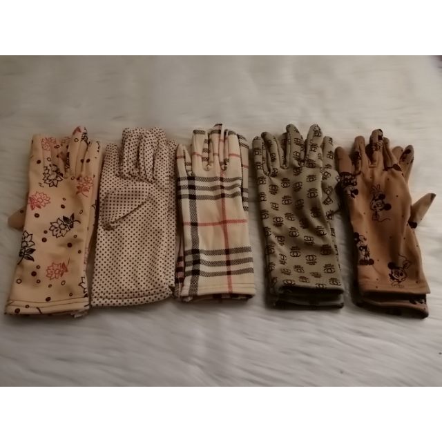 Găng tay thun 2 lớp hoa văn