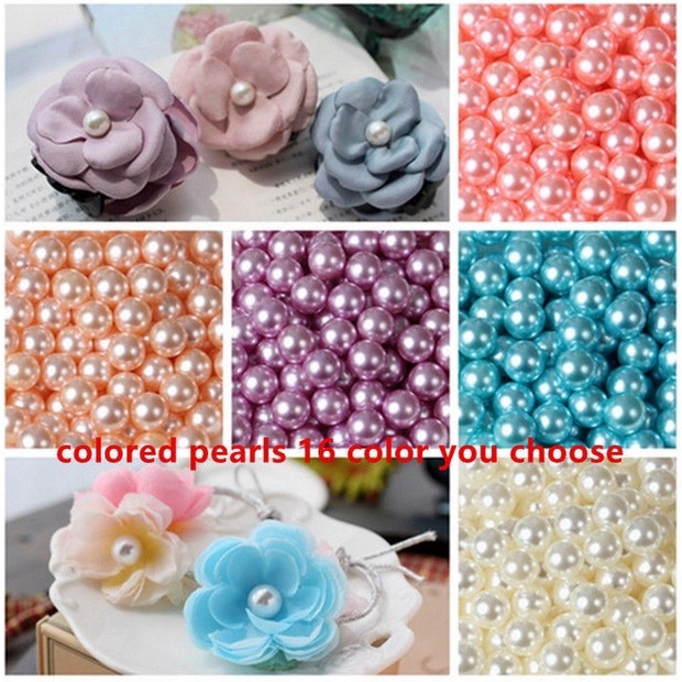 Hạt ngọc trai giả cỡ 4/6/8mm làm đồ trang sức thủ công tiện dụng