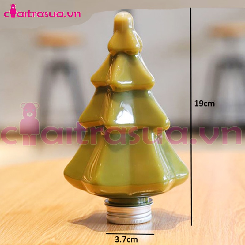 Chai Nhựa PET Nhân vật Cao Cấp Mẫu Hình Cây Thông 400ml Cho Mùa Noen