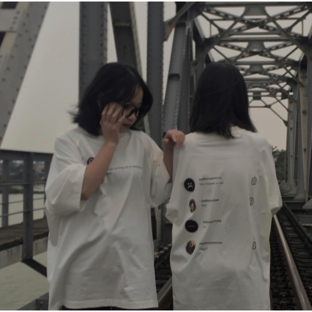 Áo thun local brand nam nữ Sad Boiz SADTAGRAM, tee basic full tag cotton , áo phông tay lỡ unisex oversize - gin store
