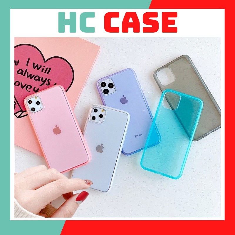 Ốp lưng iphone TRONG SUỐT SIÊU DÀY VIỀN MỜ 6s/6plus/6splus/7/8/7plus/8plus/x/xs/xsmax/11/11promax- hc case