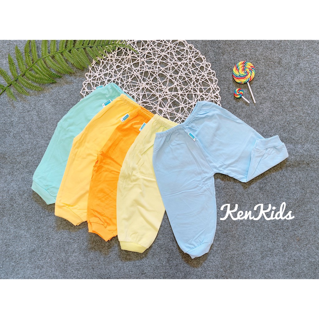 COMBO 5 Quần dài màu bo gấu thun cotton 100% cho bé