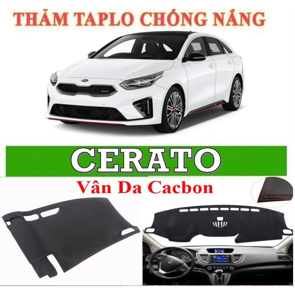 Dòng xe KiA, thảm taplo da vân carbon, chống nóng đủ xe Kia, taplo da thật cacbon