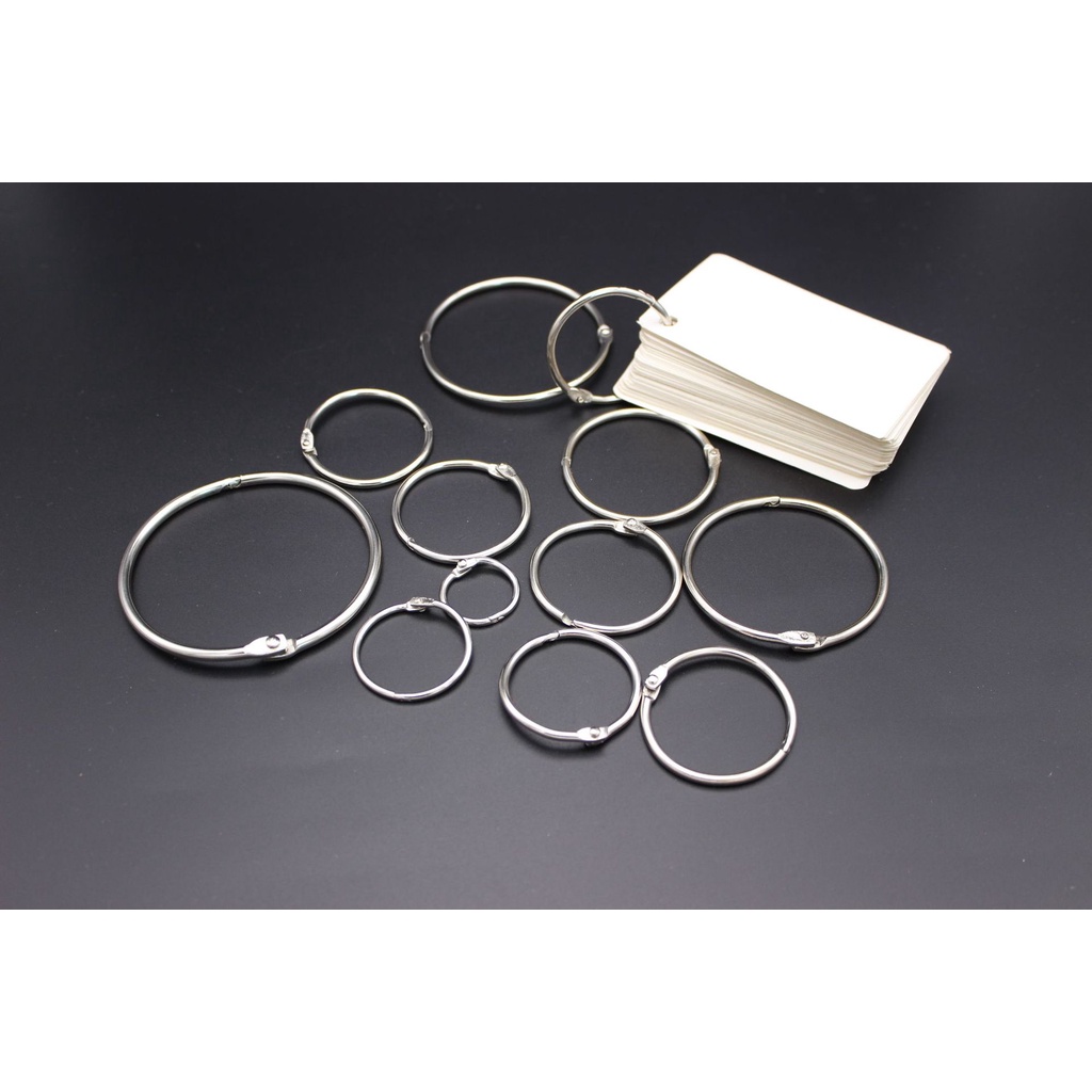 Khoen tròn còng inox sắt làm flashcard đóng gáy sách, sổ bìa còng MODINA, vòng còng sắt tròn làm sổ tay