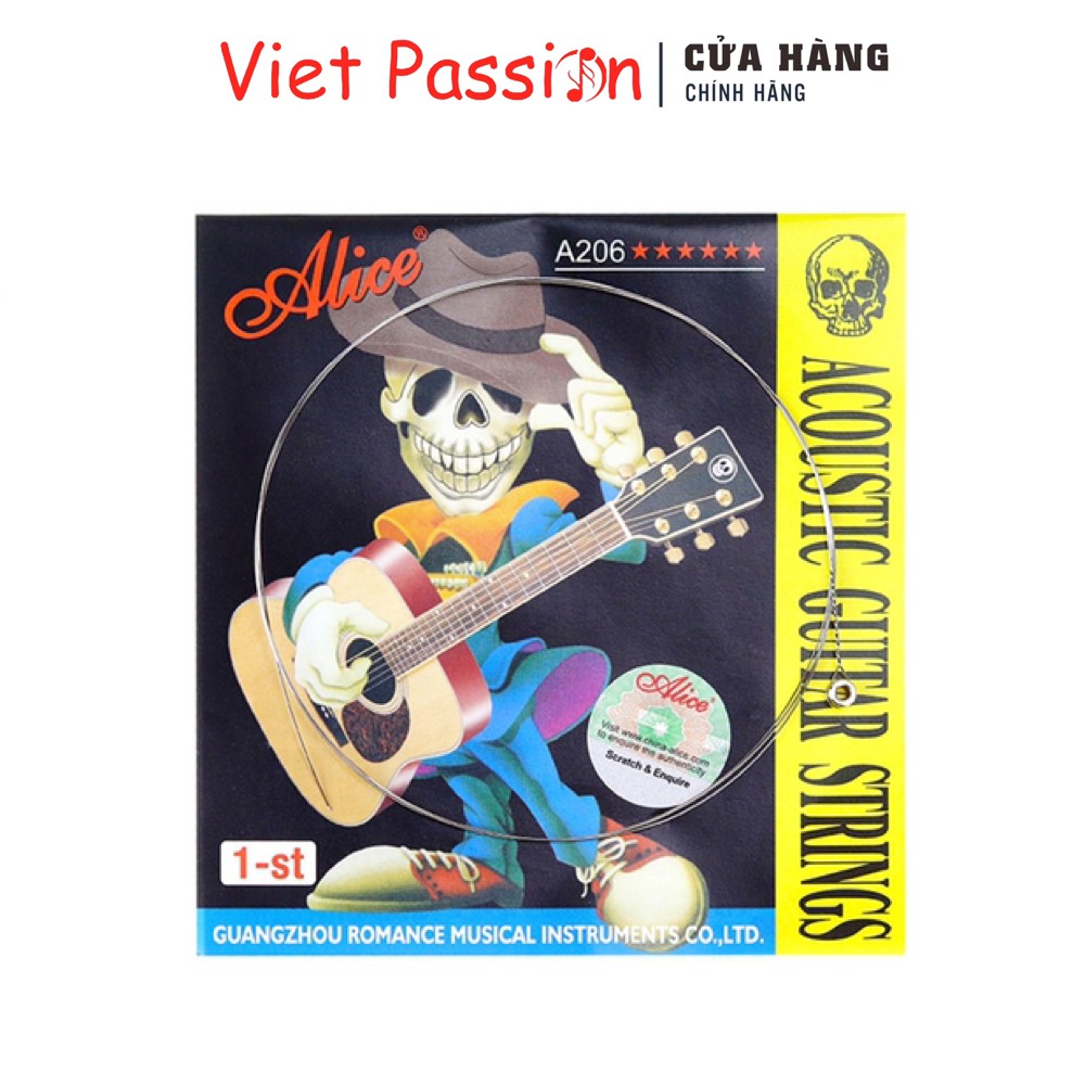 Dây lẻ 1, 2, 3, 4, 5, 6 cho đàn guitar acoustic bộ Alice A206, AW436 chính hãng