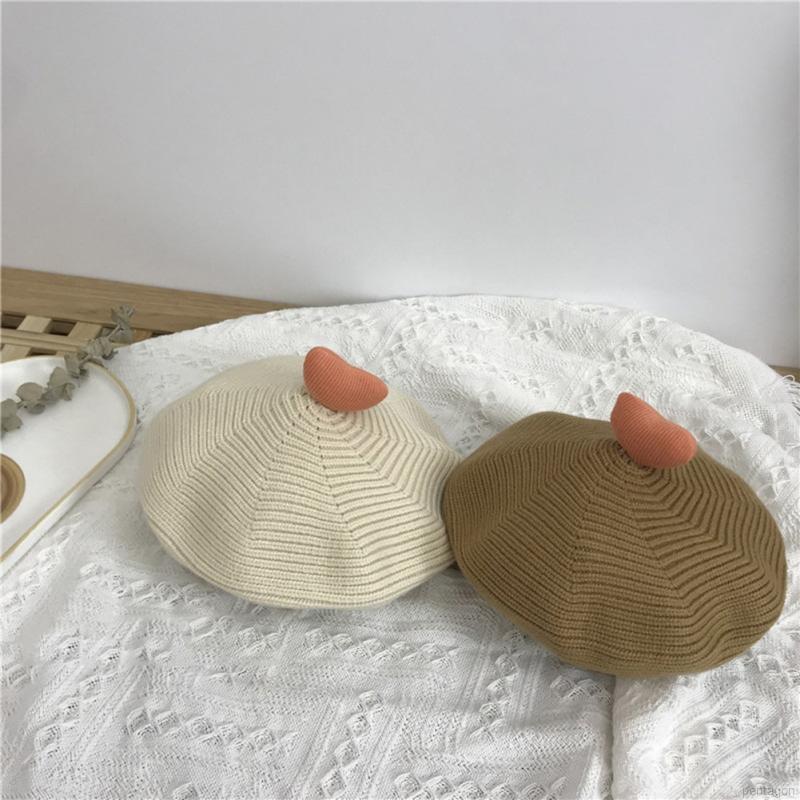 Mũ nồi dệt kim phong cách Hàn Quốc xinh xắn cho bé