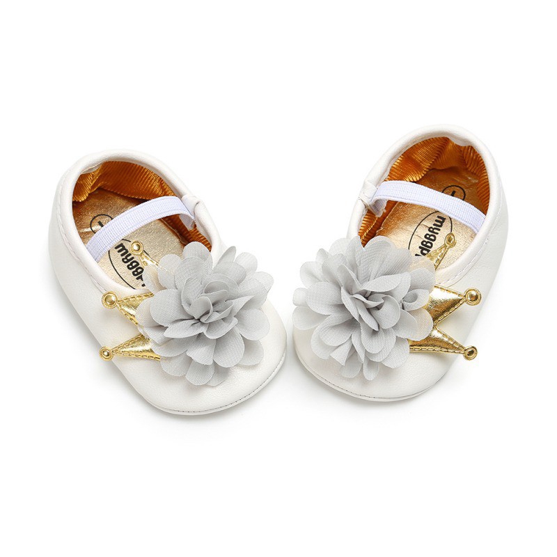 Giày búp bê đính hoa đế mềm cho bé gái