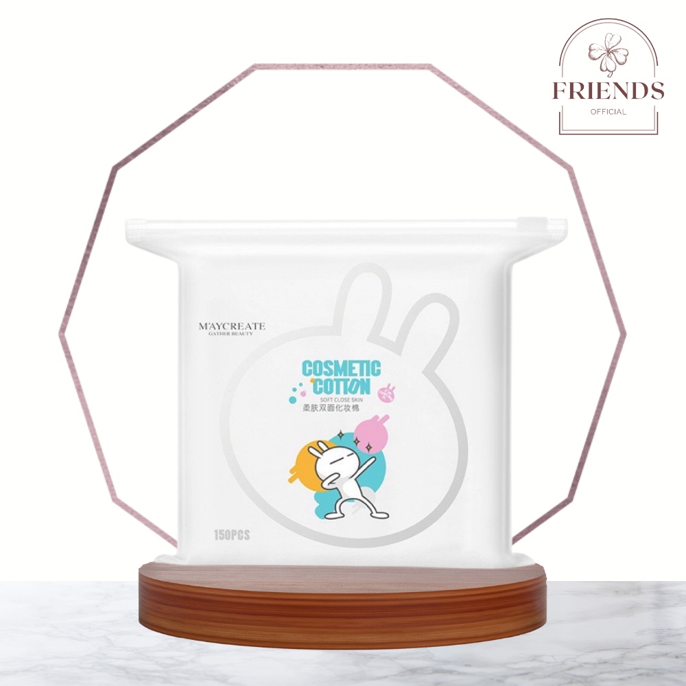 Bông tẩy trang 3 lớp, khăn tẩy trang Cotton Pads Maycreate 150 miếng tẩy trang da mặt
