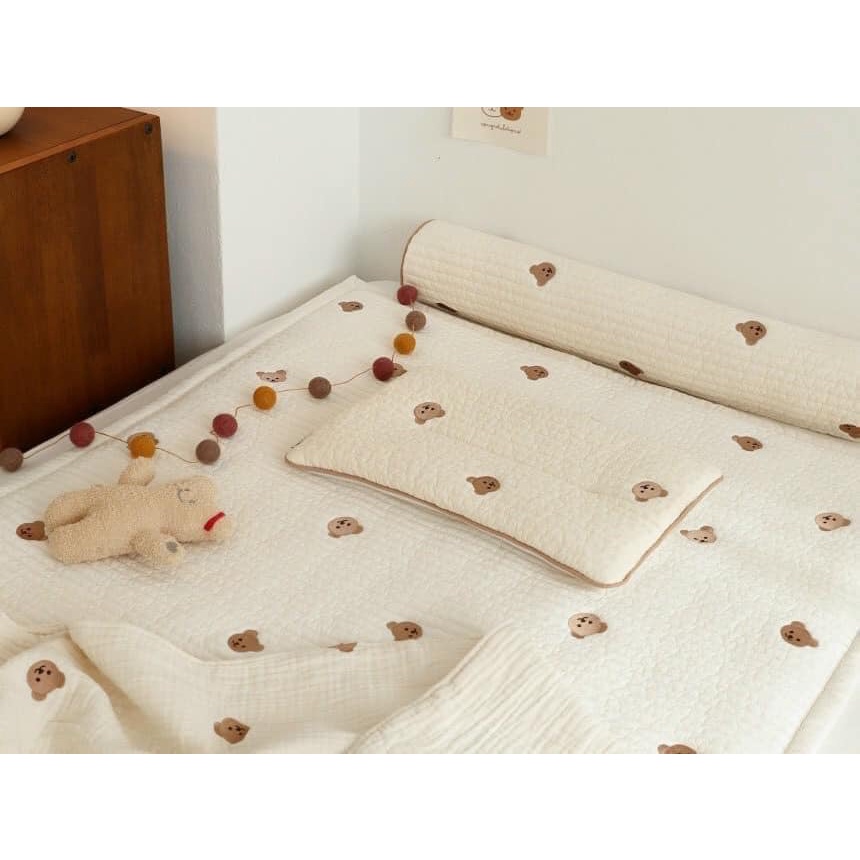 Thảm cotton Quilting Chezbebe cho bé nằm, thảm cao cấp Hàn Quốc KT 60x120cm