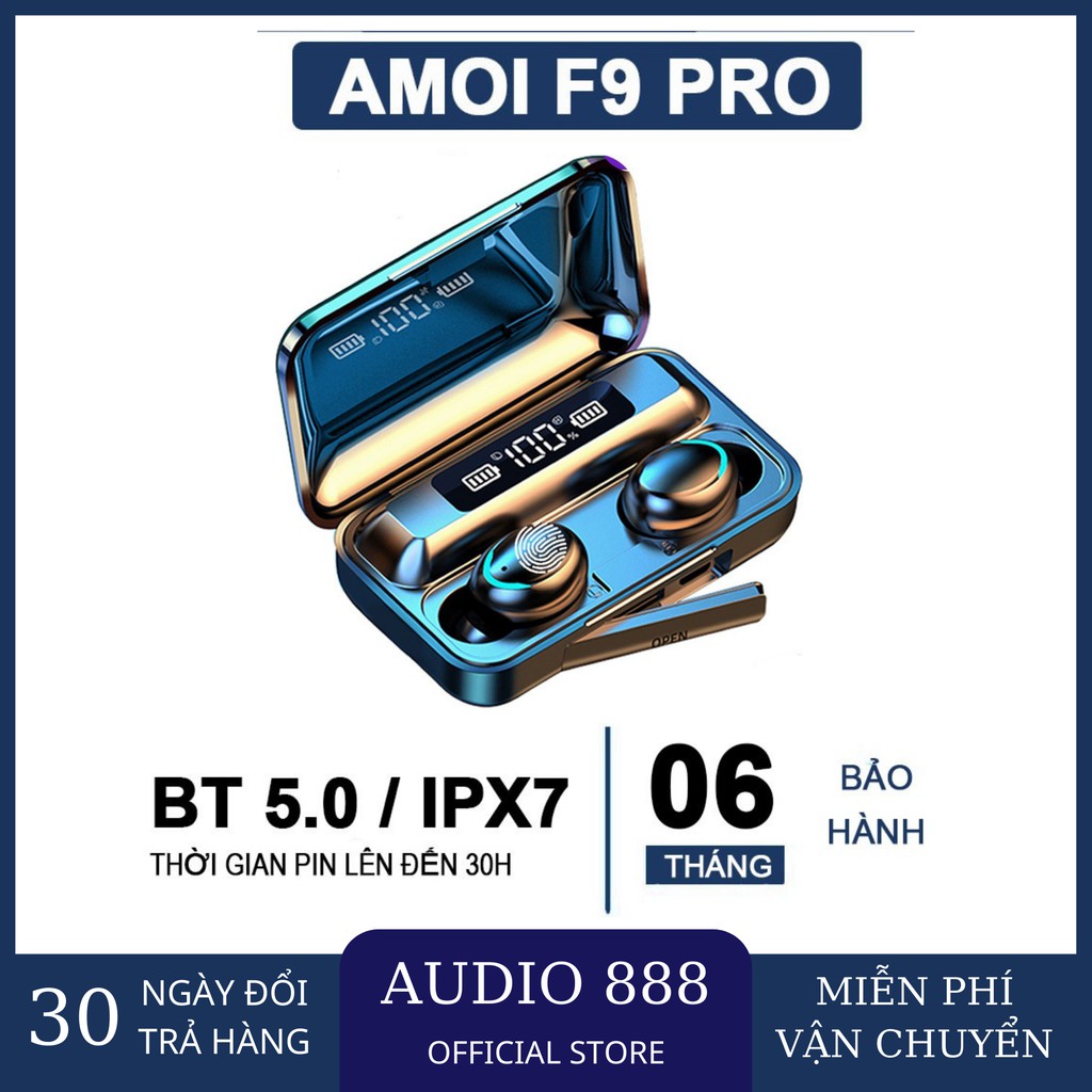 Tai Nghe Bluetooth Amoi F9 Pro Bản Quốc Tế Cao Cấp, Cảm Biến Vân Tay, Sạc Dự Phòng - Amoi F9 Pro Max