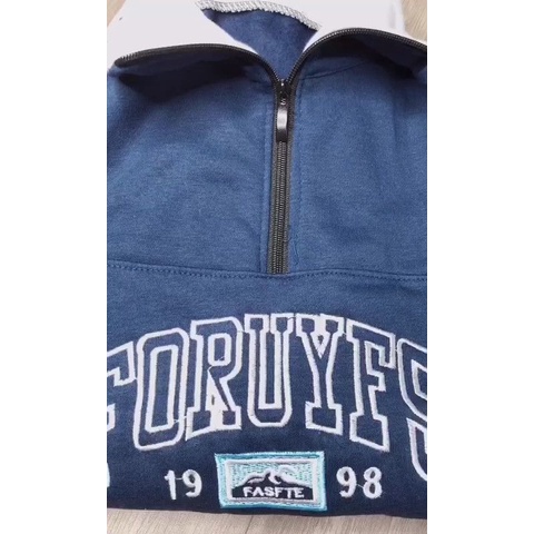 Áo Nỉ Zip Foruyfts Cổ  Cao Nữ[ FREESHIP] Sweater cao cổ phối dài tay,thun hoodie from rộng | BigBuy360 - bigbuy360.vn