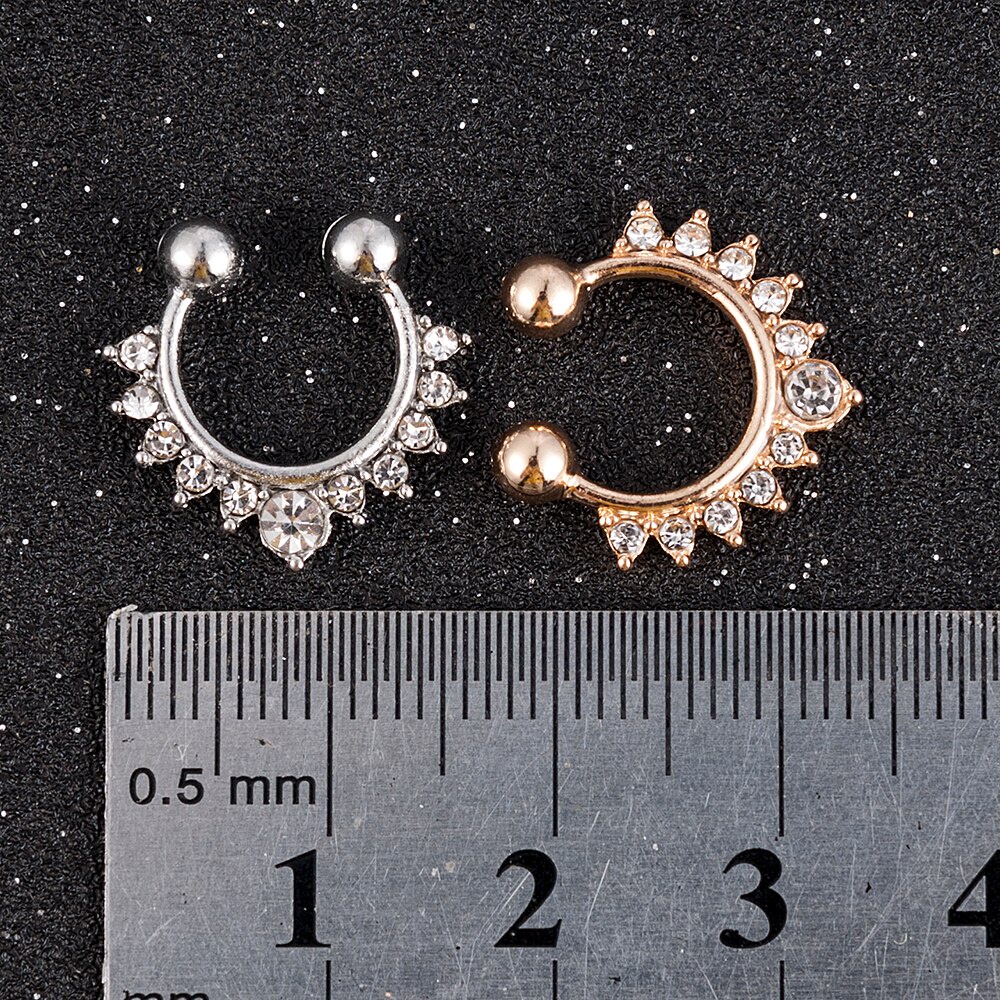 1 Khuyên Mũi Bằng Hợp Kim 3 Màu Không Xỏ Lỗ