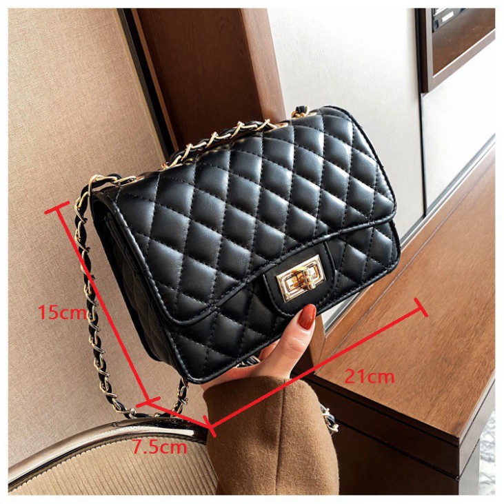 {Hot Trend} Túi xách nữ đeo chéo ô trám nắp xoay da PU cao cấp thời trang Hàn Quốc TX21 túi đeo vai | BigBuy360 - bigbuy360.vn
