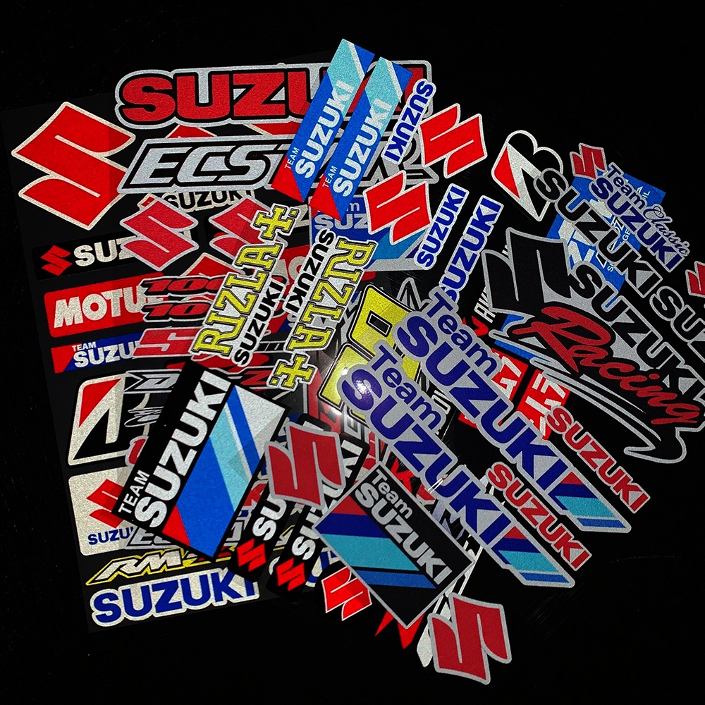 Miếng Dán Phản Quang Trang Trí Thân Xe Mô Tô Suzuki