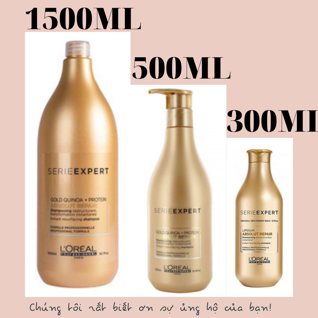 Dầu gội chăm sóc tóc hư tổn LOREAL PROFESSTIONAL Absolut Repair Lipidium