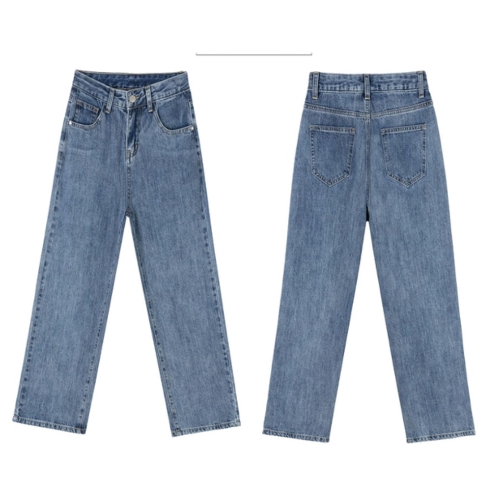 Quần jean bò ống rộng suông xuông nữ hàng Quảng Châu phong cách Hàn Quốc sành điệu style năm 2022 SKShop22 | BigBuy360 - bigbuy360.vn